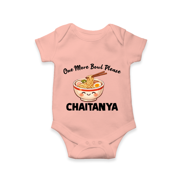 Noodle Lover Baby Romper - PEACH - New Born (Chest 14")