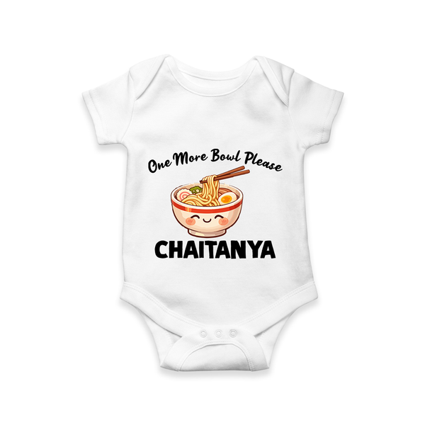 Noodle Lover Baby Romper - WHITE - New Born (Chest 14")