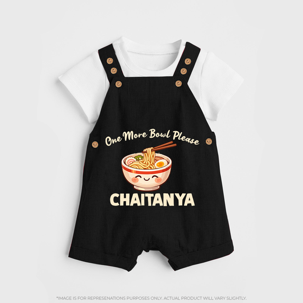 Noodle Lover Dungaree - BLACK - 0 - 5 Months Old (Chest 18")