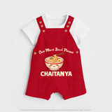 Noodle Lover Dungaree - RED - 0 - 5 Months Old (Chest 18")