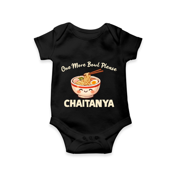 Noodle Lover Baby Romper - BLACK - New Born (Chest 14")