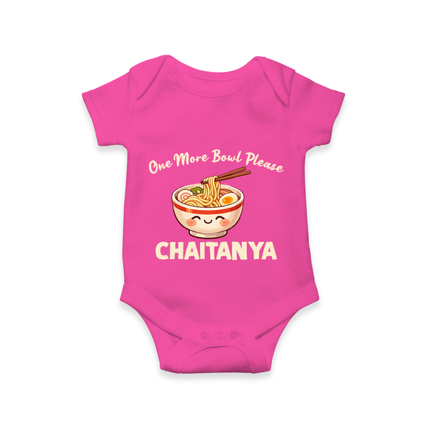 Noodle Lover Baby Romper - HOT PINK - New Born (Chest 14")