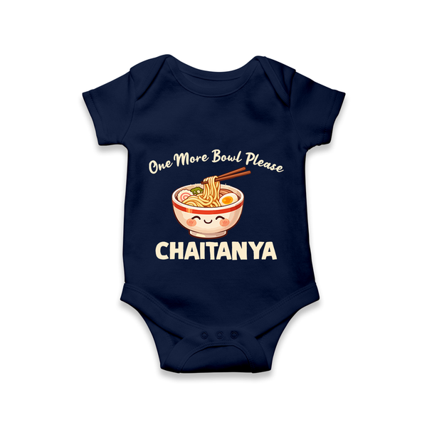 Noodle Lover Baby Romper - NAVY BLUE - New Born (Chest 14")