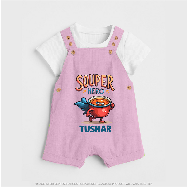 Souper Hero Dungaree - BABY PINK - 0 - 5 Months Old (Chest 18")