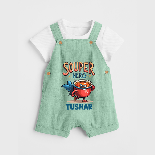 Souper Hero Dungaree - MINT GREEN - 0 - 5 Months Old (Chest 18")