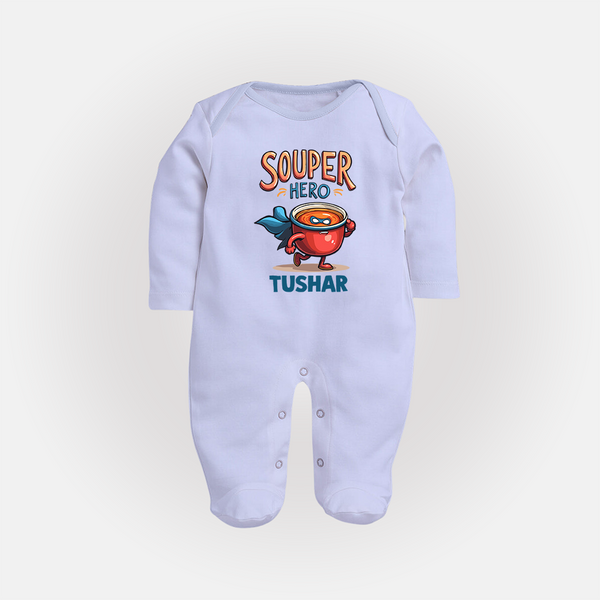 Souper Hero Full body suit - BABY BLUE - New Born (Chest 7.5")