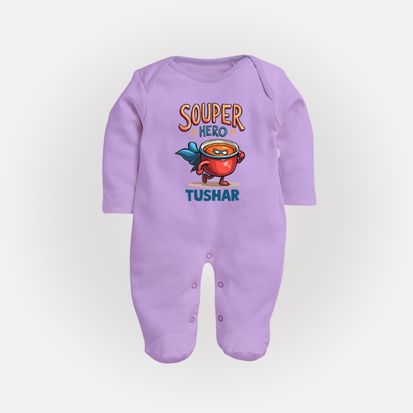 Souper Hero Full body suit - LILAC - New Born (Chest 7.5")
