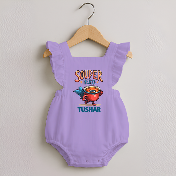 Souper Hero Romper Frock - LILAC - 0 - 3 Months Old (Chest 19")