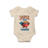Souper Hero Baby Romper - IVORY - New Born (Chest 14")
