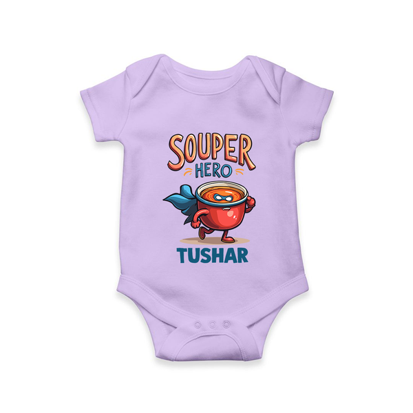 Souper Hero Baby Romper - LILAC - New Born (Chest 14")