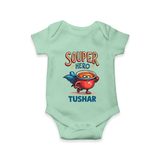 Souper Hero Baby Romper - MINT GREEN - New Born (Chest 14")