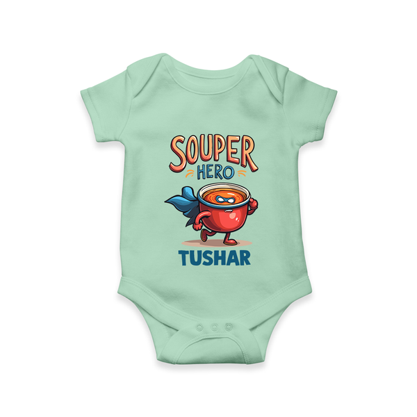 Souper Hero Baby Romper - MINT GREEN - New Born (Chest 14")