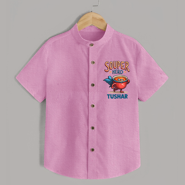 Souper Hero Shirt - BABY PINK - 0 - 6 Months Old (Chest 23")
