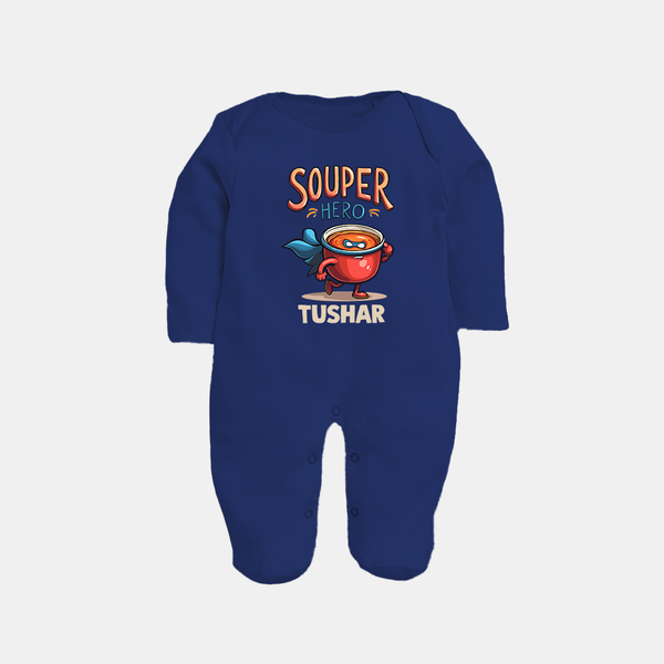 Souper Hero Full body suit - NAVY BLUE - New Born (Chest 7.5")
