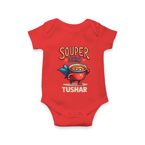 Souper Hero Baby Romper - RED - New Born (Chest 14")