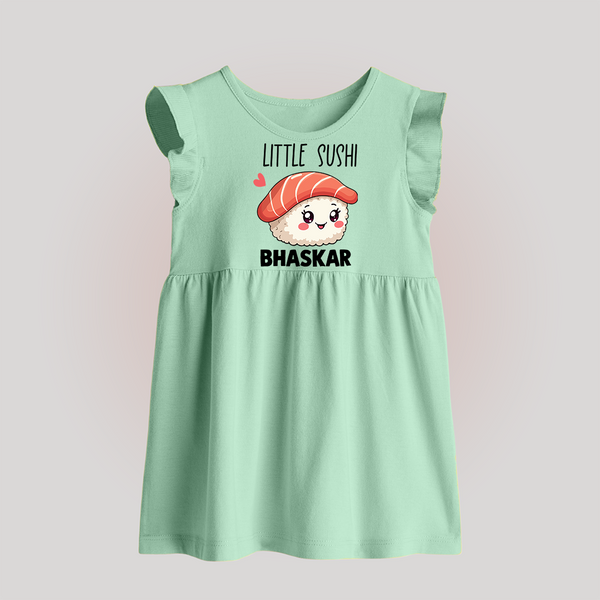 Little Sushi Lover Baby Frock - MINT GREEN - 0 - 3 Months Old (Chest 17")