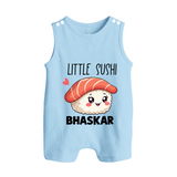 Little Sushi Lover Button Romper - BABY BLUE - New Born (Chest 18")