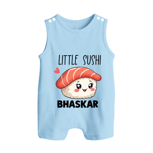 Little Sushi Lover Button Romper - BABY BLUE - New Born (Chest 18")