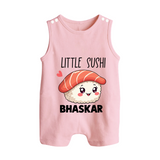 Little Sushi Lover Button Romper - BABY PINK - New Born (Chest 18")