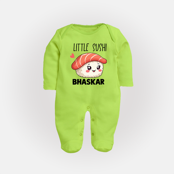 Little Sushi Lover Full body suit - LIME GREEN - New Born (Chest 7.5")