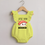 Little Sushi Lover Romper Frock - PASTEL YELLOW - 0 - 3 Months Old (Chest 19")