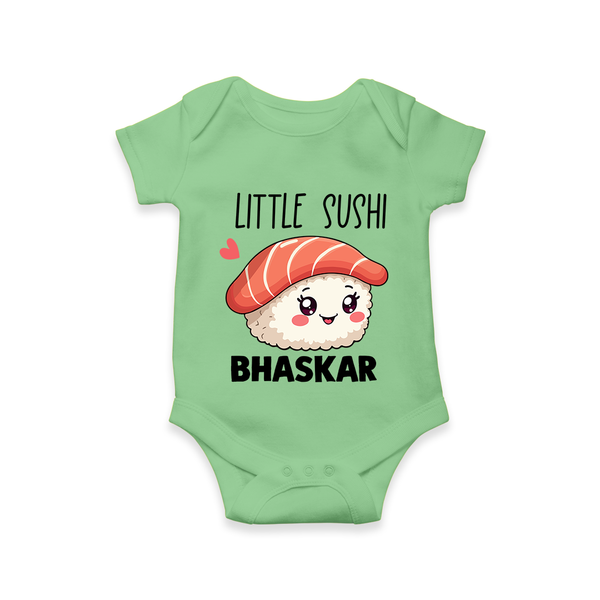 Little Sushi Lover Baby Romper - GREEN - New Born (Chest 14")