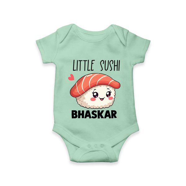 Little Sushi Lover Baby Romper - MINT GREEN - New Born (Chest 14")