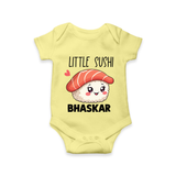Little Sushi Lover Baby Romper - PASTEL YELLOW - New Born (Chest 14")