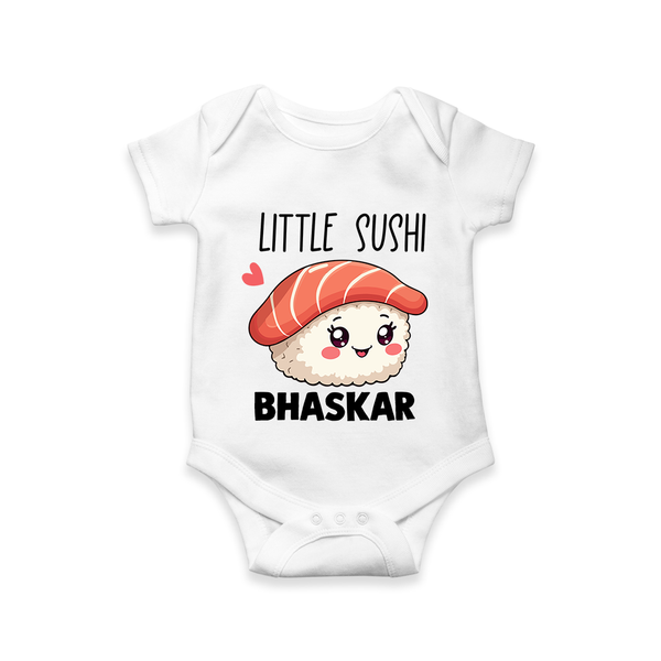 Little Sushi Lover Baby Romper - WHITE - New Born (Chest 14")