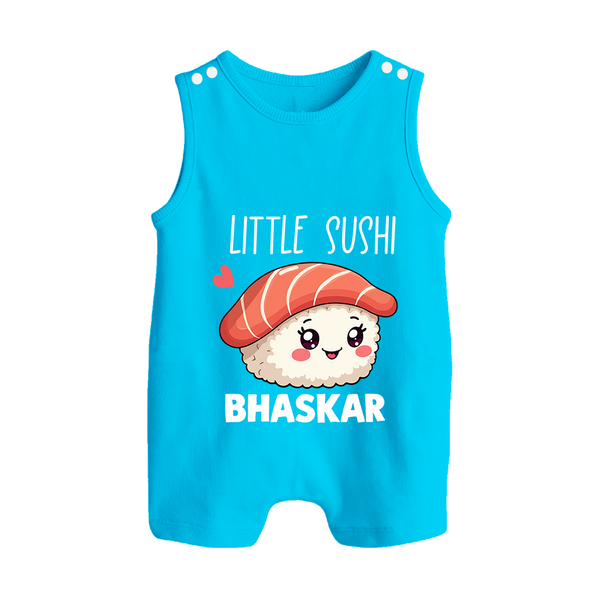 Little Sushi Lover Button Romper - SKY BLUE - New Born (Chest 18")
