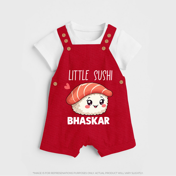 Little Sushi Lover Dungaree - RED - 0 - 5 Months Old (Chest 18")