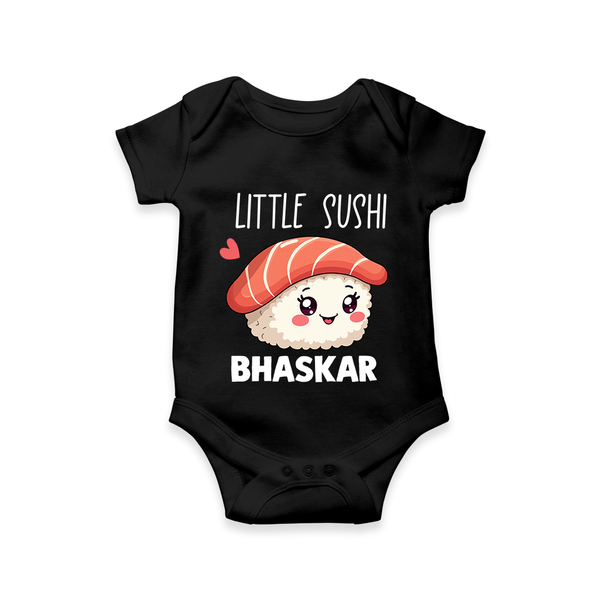 Little Sushi Lover Baby Romper - BLACK - New Born (Chest 14")