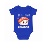 Little Sushi Lover Baby Romper - COBALT BLUE - New Born (Chest 14")