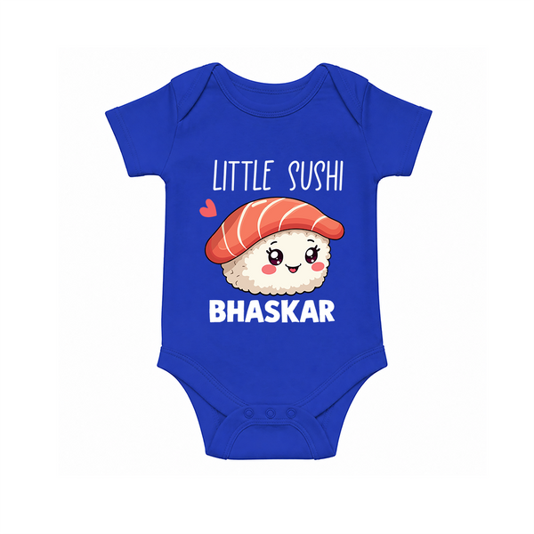 Little Sushi Lover Baby Romper - COBALT BLUE - New Born (Chest 14")