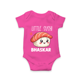 Little Sushi Lover Baby Romper - HOT PINK - New Born (Chest 14")