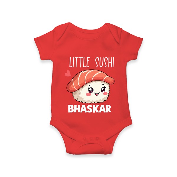 Little Sushi Lover Baby Romper - RED - New Born (Chest 14")