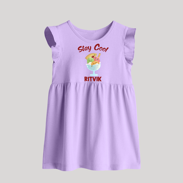 Stay Cool Ice Cream Baby Frock - LILAC - 0 - 3 Months Old (Chest 17")