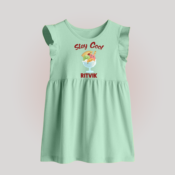 Stay Cool Ice Cream Baby Frock - MINT GREEN - 0 - 3 Months Old (Chest 17")