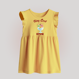 Stay Cool Ice Cream Baby Frock - PASTEL YELLOW - 0 - 3 Months Old (Chest 17")
