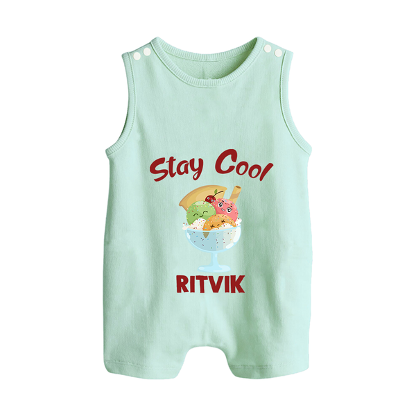 Stay Cool Ice Cream Button Romper - MINT GREEN - New Born (Chest 18")