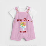 Stay Cool Ice Cream Dungaree - BABY PINK - 0 - 5 Months Old (Chest 18")