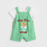 Stay Cool Ice Cream Dungaree - GREEN - 0 - 5 Months Old (Chest 18")