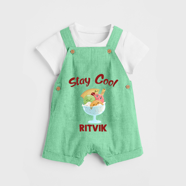 Stay Cool Ice Cream Dungaree - GREEN - 0 - 5 Months Old (Chest 18")