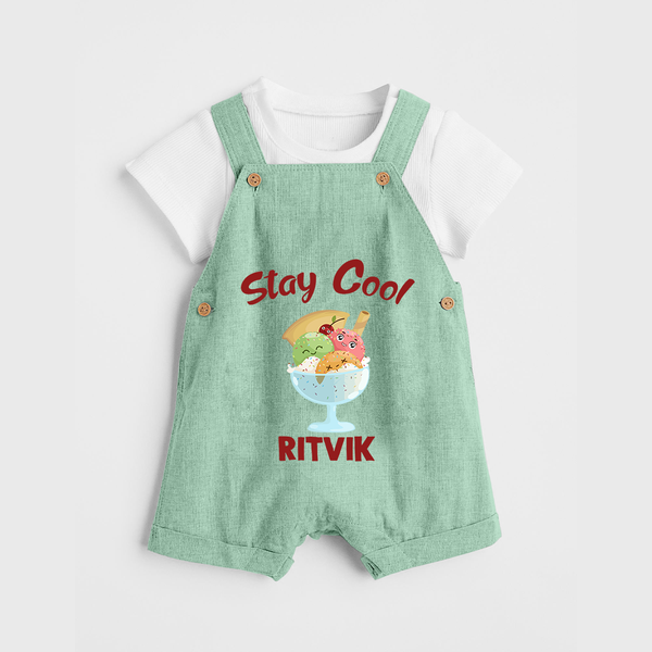 Stay Cool Ice Cream Dungaree - MINT GREEN - 0 - 5 Months Old (Chest 18")