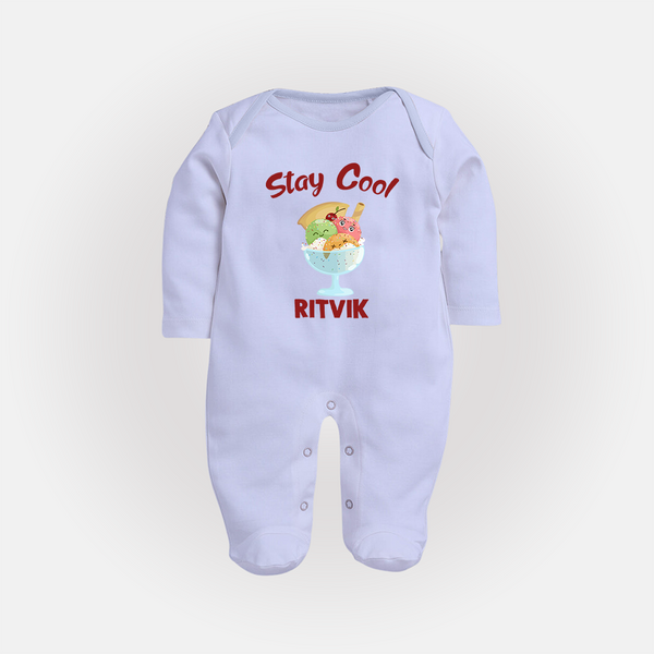Stay Cool Ice Cream Full body suit - BABY BLUE - New Born (Chest 7.5")
