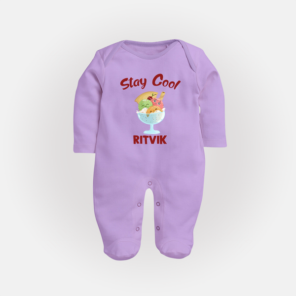Stay Cool Ice Cream Full body suit - LILAC - New Born (Chest 7.5")