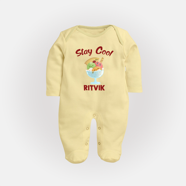 Stay Cool Ice Cream Full body suit - PASTEL YELLOW - New Born (Chest 7.5")