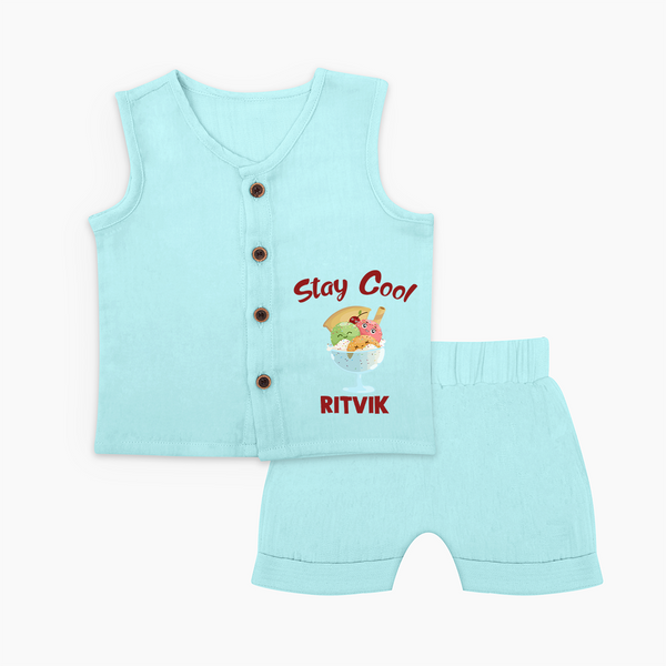 Stay Cool Ice Cream Baby Jabla Set - BABY BLUE - 0 - 3 Months Old (Chest 9.8")