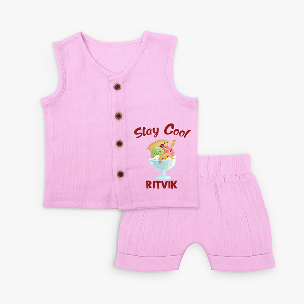 Stay Cool Ice Cream Baby Jabla Set - BABY PINK - 0 - 3 Months Old (Chest 9.8")