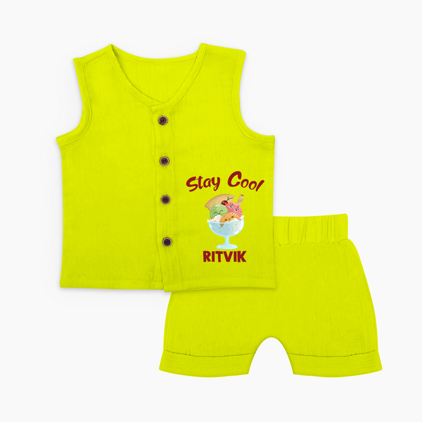 Stay Cool Ice Cream Baby Jabla Set - LIME GREEN - 0 - 3 Months Old (Chest 9.8")
